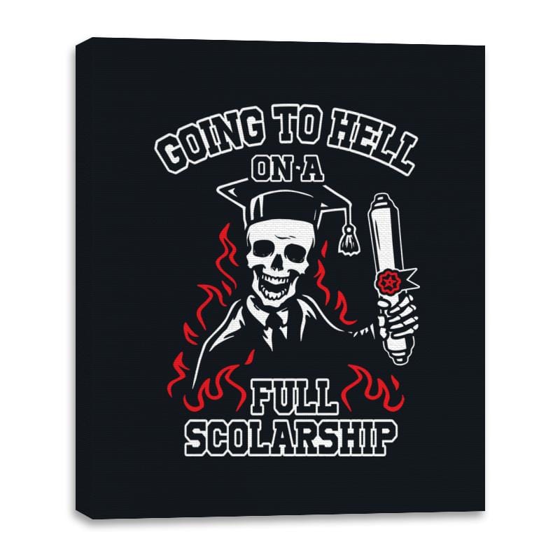 Hell's Graduate - Canvas Wraps Canvas Wraps RIPT Apparel 16x20 / Black