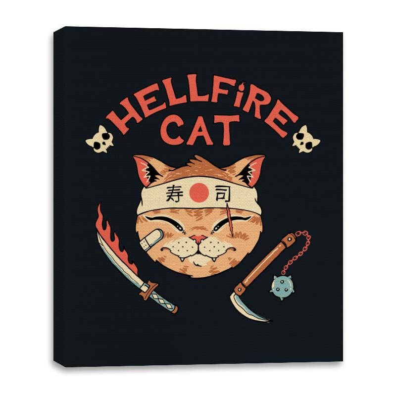 Hellfire Cat Meowster - Canvas Wraps Canvas Wraps RIPT Apparel 16x20 / Black