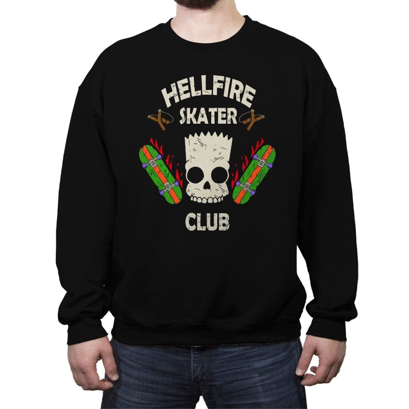 Hellfire Skater Club - Crew Neck Sweatshirt Crew Neck Sweatshirt RIPT Apparel Small / Black