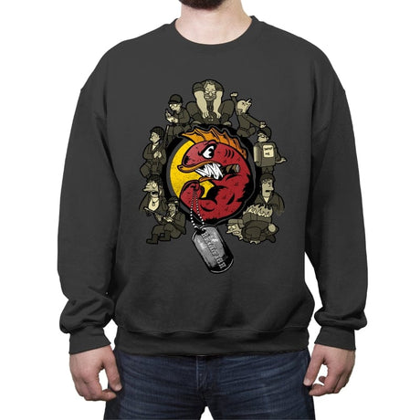 Hellfish Squad - Best Seller - Crew Neck Sweatshirt Crew Neck Sweatshirt RIPT Apparel Small / Charcoal