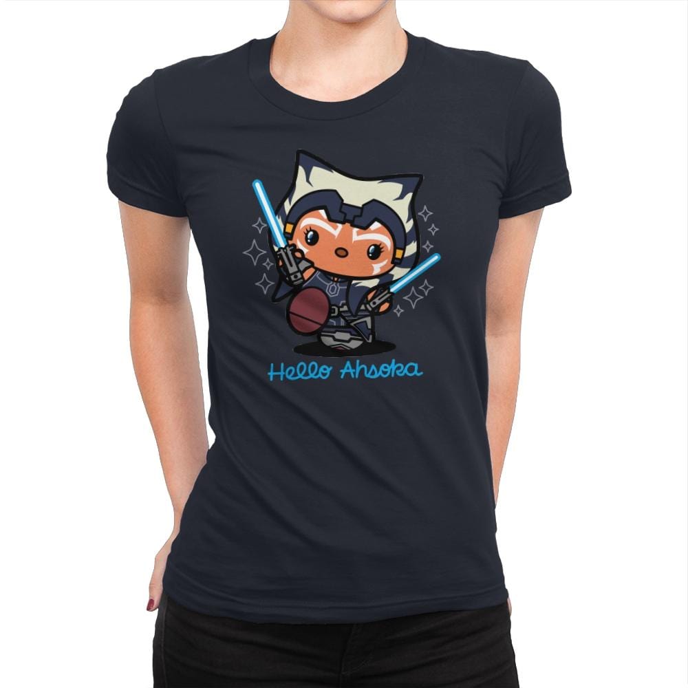 Hello Ahsoka - Womens Premium T-Shirts RIPT Apparel Small / Midnight Navy