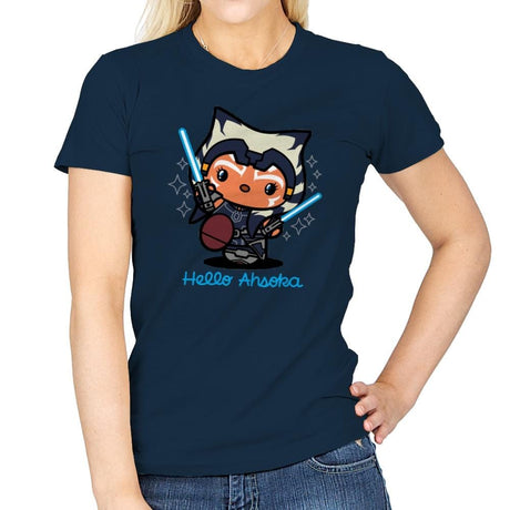 Hello Ahsoka - Womens T-Shirts RIPT Apparel Small / Navy