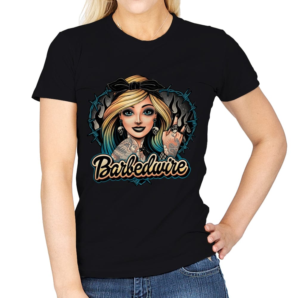 Hello Barbedwire! - Womens T-Shirts RIPT Apparel Small / Black