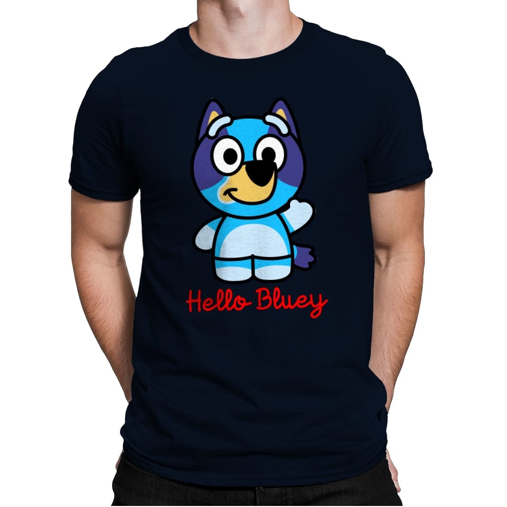 Hello Bluey - Mens Premium T-Shirts RIPT Apparel Small / Midnight Navy