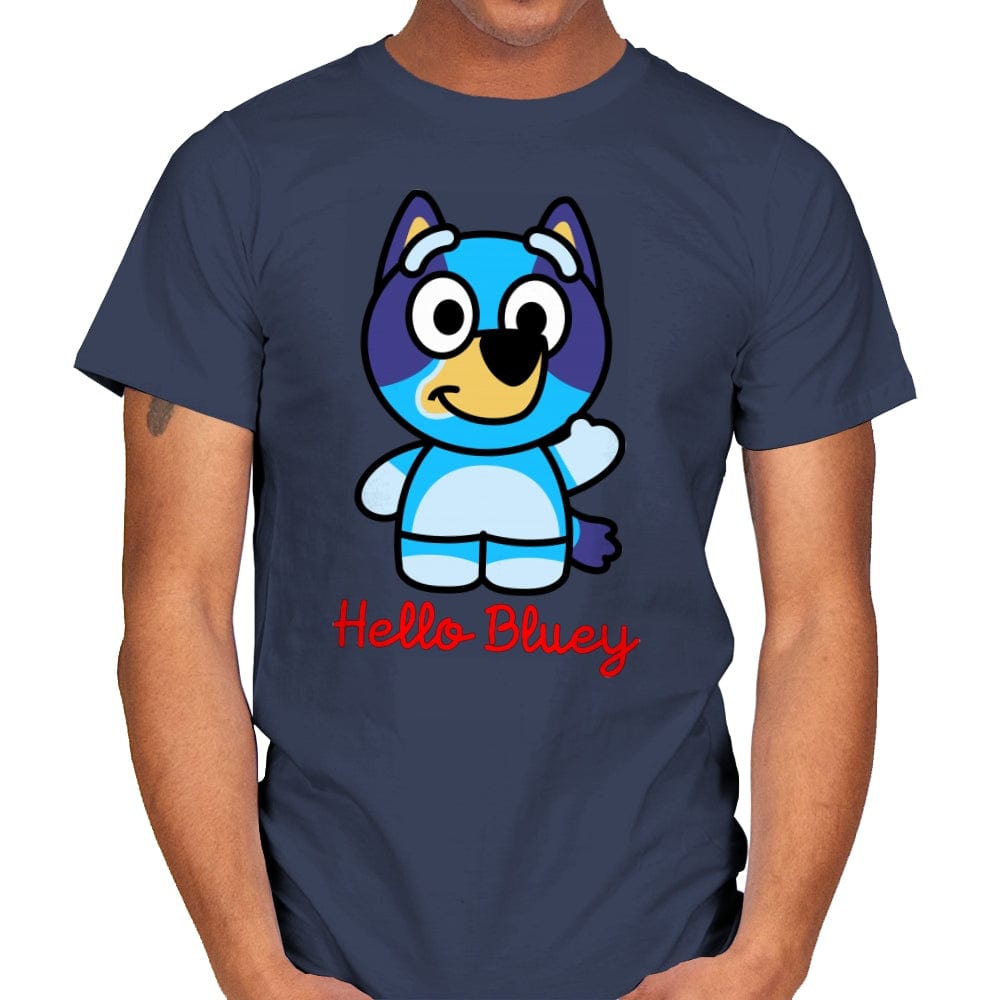 Hello Bluey - Mens T-Shirts RIPT Apparel Small / Navy