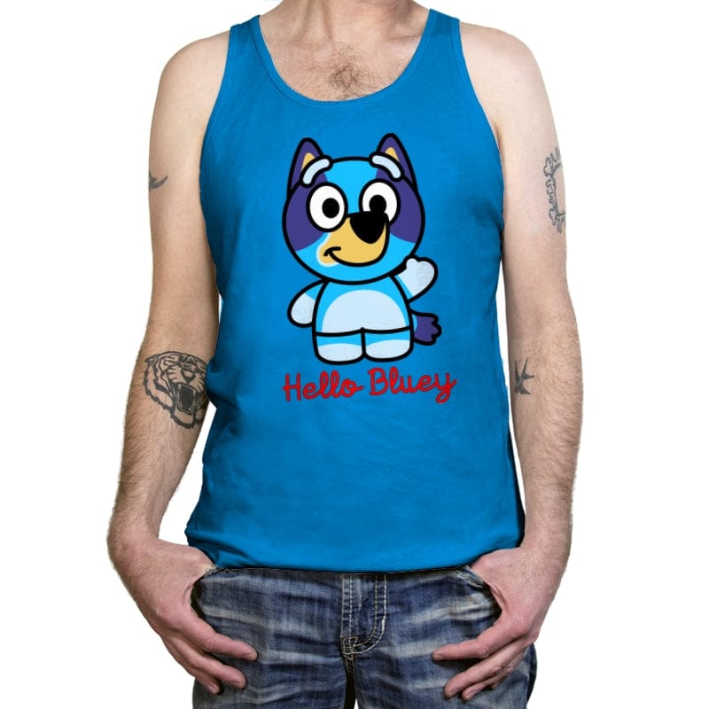 Hello Bluey - Tanktop Tanktop RIPT Apparel X-Small / Teal