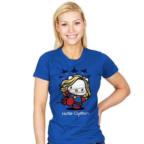 Hello Captain - Womens T-Shirts RIPT Apparel Small / Royal