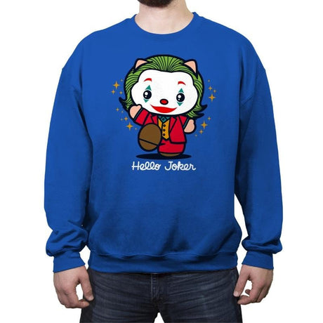 Hello Jokster - Crew Neck Sweatshirt Crew Neck Sweatshirt RIPT Apparel Small / Royal