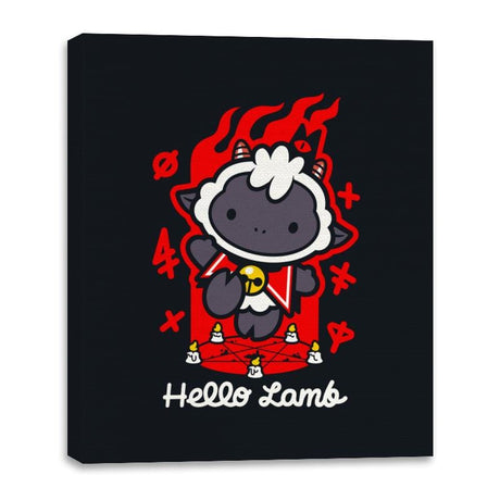 Hello Lamb - Canvas Wraps Canvas Wraps RIPT Apparel 16x20 / Black