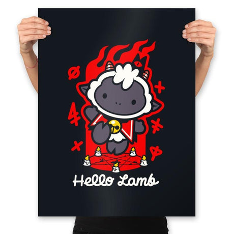 Hello Lamb - Prints Posters RIPT Apparel 18x24 / Black