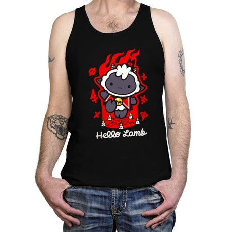 Hello Lamb - Tanktop Tanktop RIPT Apparel X-Small / Black