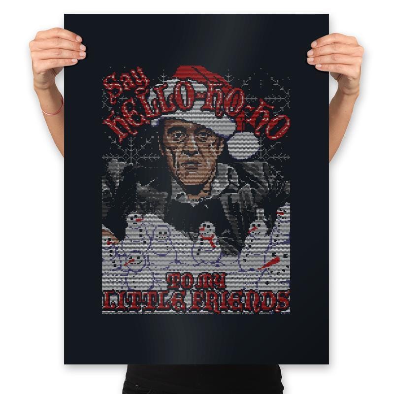 Hello Little Friends - Ugly Holiday - Prints Posters RIPT Apparel 18x24 / Black