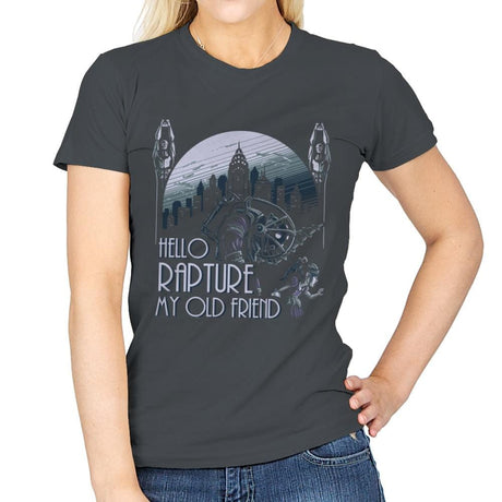 Hello Rapture - Womens T-Shirts RIPT Apparel Small / Charcoal