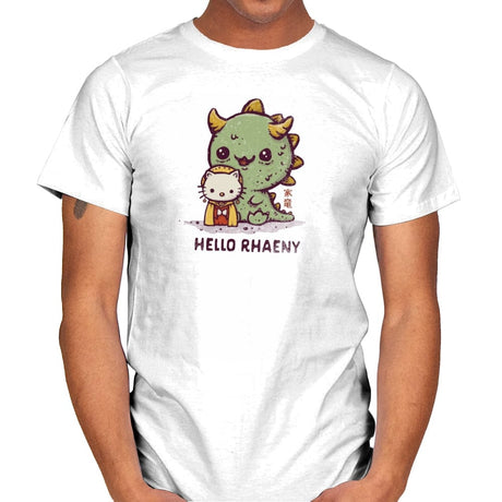 Hello Rhaeny - Mens T-Shirts RIPT Apparel Small / White