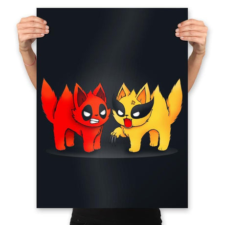 Hero Kittens - Prints Posters RIPT Apparel 18x24 / Black