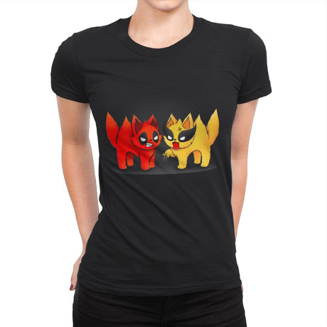 Hero Kittens - Womens Premium T-Shirts RIPT Apparel Small / Black