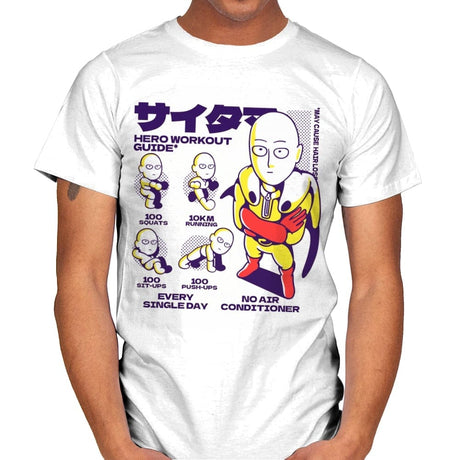 Hero Workout - Mens T-Shirts RIPT Apparel Small / White