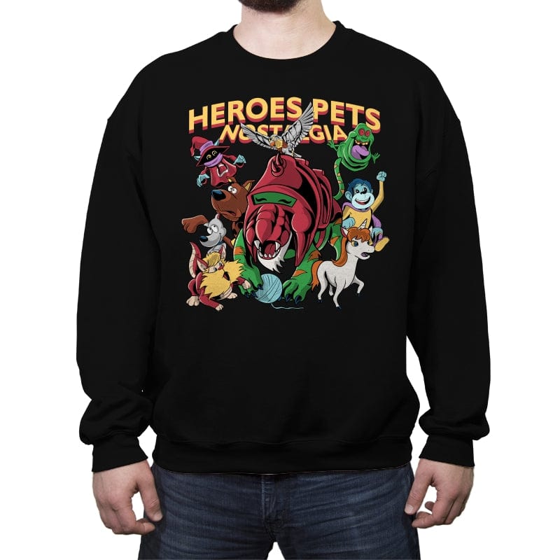 Heroes Pets Nostalgia - Crew Neck Sweatshirt Crew Neck Sweatshirt RIPT Apparel Small / Black