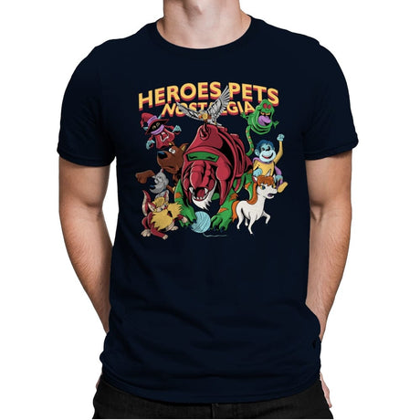 Heroes Pets Nostalgia - Mens Premium T-Shirts RIPT Apparel Small / Midnight Navy