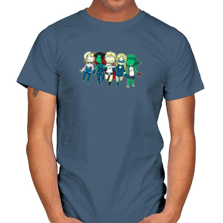 Heroic BFF's - Miniature Mayhem - Mens T-Shirts RIPT Apparel Small / Indigo Blue