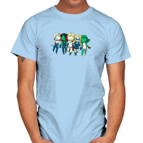 Heroic BFF's - Miniature Mayhem - Mens T-Shirts RIPT Apparel Small / Light Blue