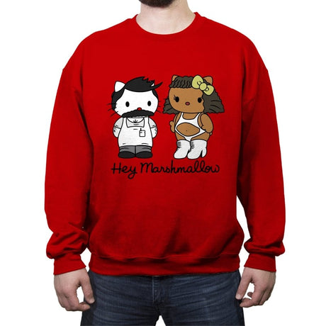 Hey Marshmallow - Crew Neck Sweatshirt Crew Neck Sweatshirt RIPT Apparel Small / Red