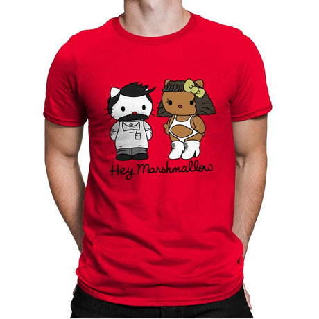 Hey Marshmallow - Mens Premium T-Shirts RIPT Apparel Small / Red