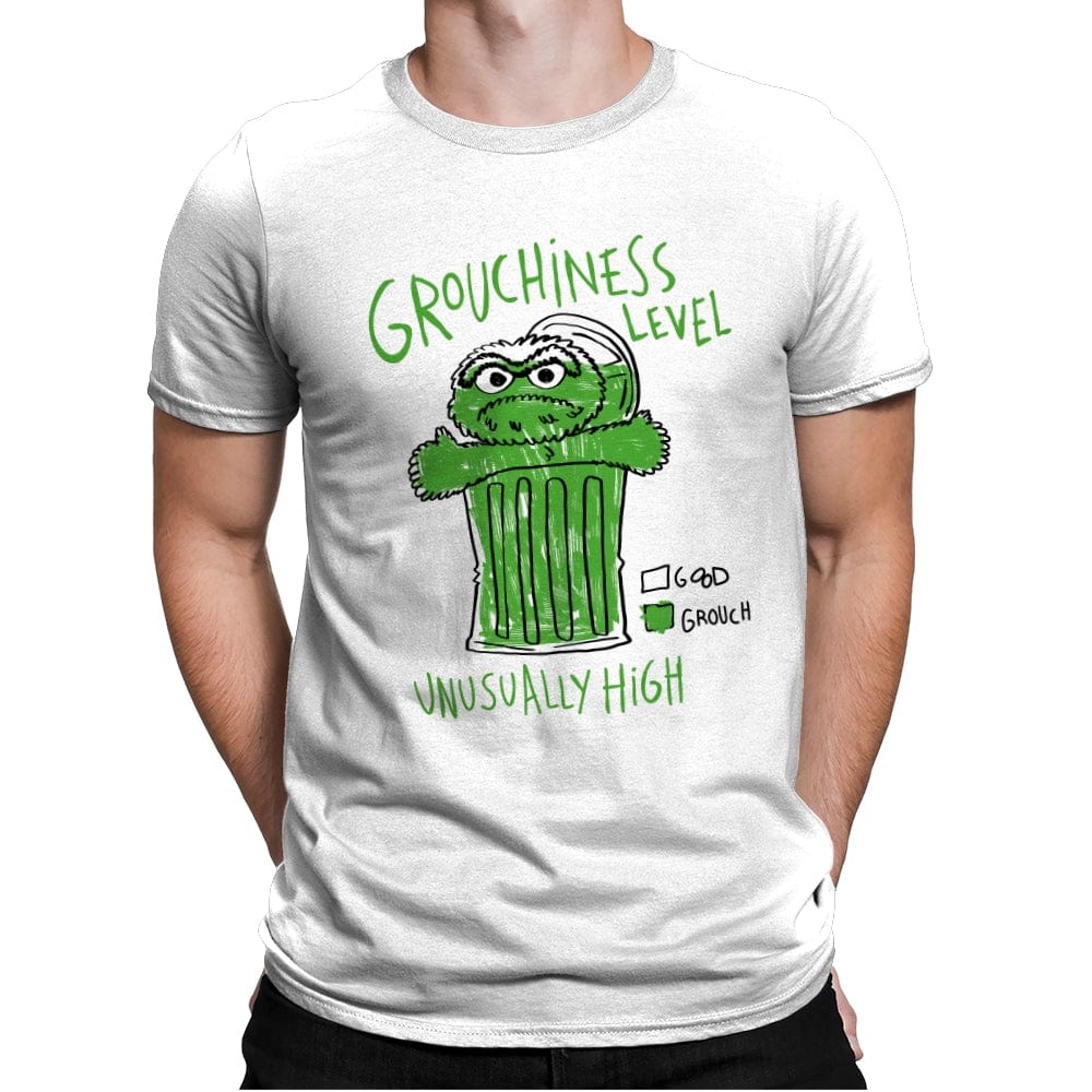 High Grouchiness Level - Mens Premium T-Shirts RIPT Apparel Small / White