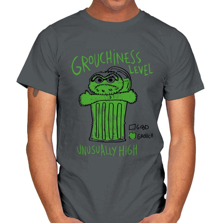 High Grouchiness Level - Mens T-Shirts RIPT Apparel Small / Charcoal