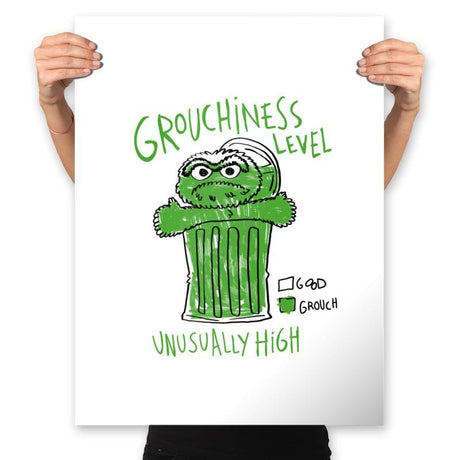 High Grouchiness Level - Prints Posters RIPT Apparel 18x24 / White