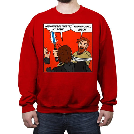 High Ground! - Crew Neck Sweatshirt Crew Neck Sweatshirt RIPT Apparel Small / Red