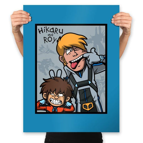 Hikaru and Roy - Prints Posters RIPT Apparel 18x24 / Sapphire