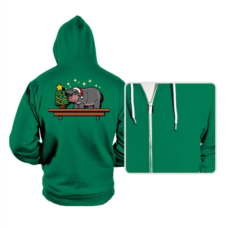 Hippo On The Shelf - Hoodies Hoodies RIPT Apparel Small / Kelly