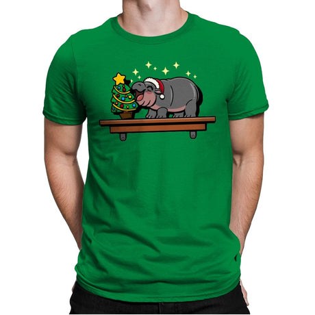 Hippo On The Shelf - Mens Premium T-Shirts RIPT Apparel Small / Kelly