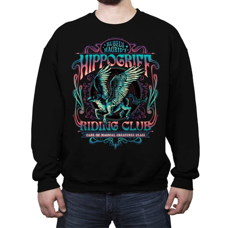 Hippogriff Riding Club - Crew Neck Sweatshirt Crew Neck Sweatshirt RIPT Apparel Small / Black