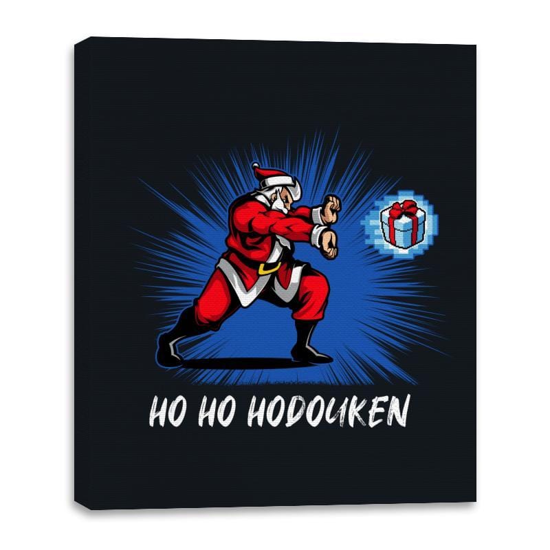 Ho ho hodouken - Canvas Wraps Canvas Wraps RIPT Apparel 16x20 / Black