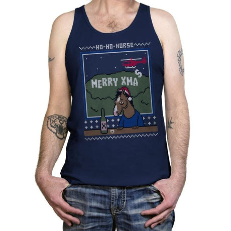 Ho-Ho-Horse! - Ugly Holiday - Tanktop Tanktop RIPT Apparel X-Small / Navy