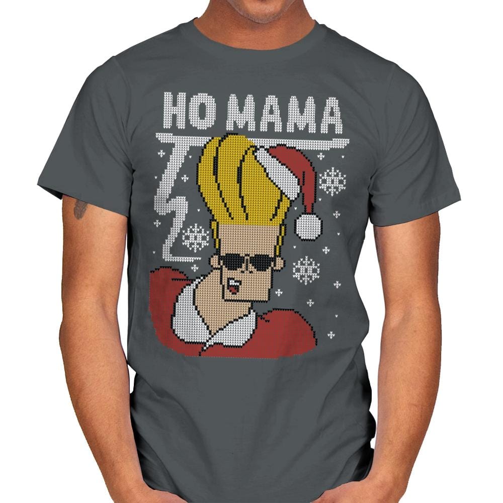 Ho Mama! - Ugly Holiday - Mens T-Shirts RIPT Apparel Small / Charcoal