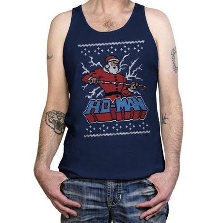 Ho-Man! - Ugly Holiday - Tanktop Tanktop RIPT Apparel X-Small / Navy