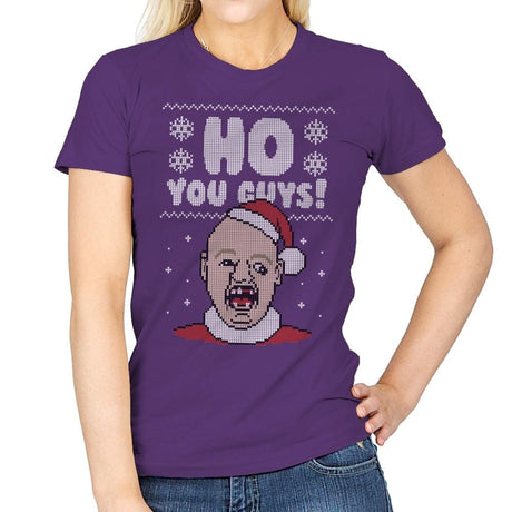 Ho You Guys! - Ugly Holiday - Womens T-Shirts RIPT Apparel Small / Purple