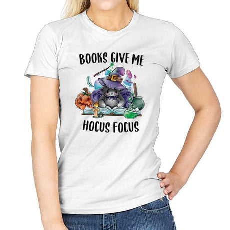 Hocus Focus  - Womens T-Shirts RIPT Apparel Small / White