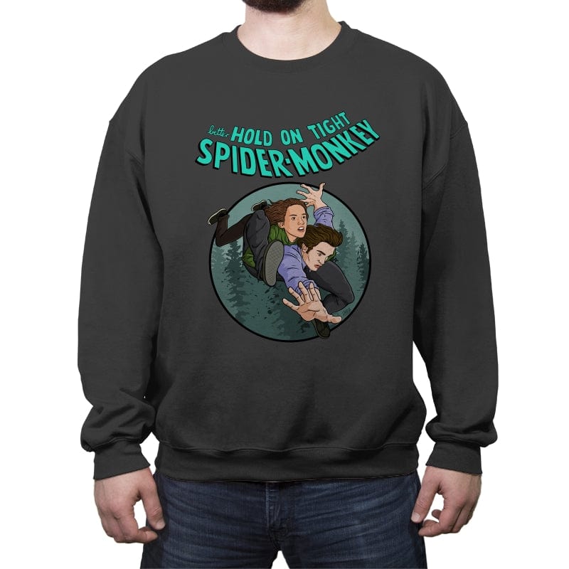 Hold on SpiderMonkey - Crew Neck Sweatshirt Crew Neck Sweatshirt RIPT Apparel Small / Charcoal