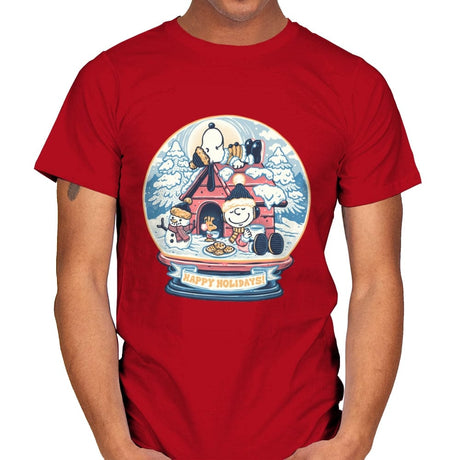 Holiday Snow Globe - Mens T-Shirts RIPT Apparel Small / Red