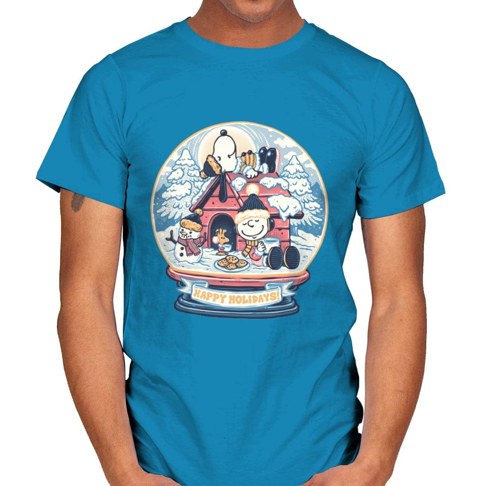 Holiday Snow Globe - Mens T-Shirts RIPT Apparel Small / Sapphire