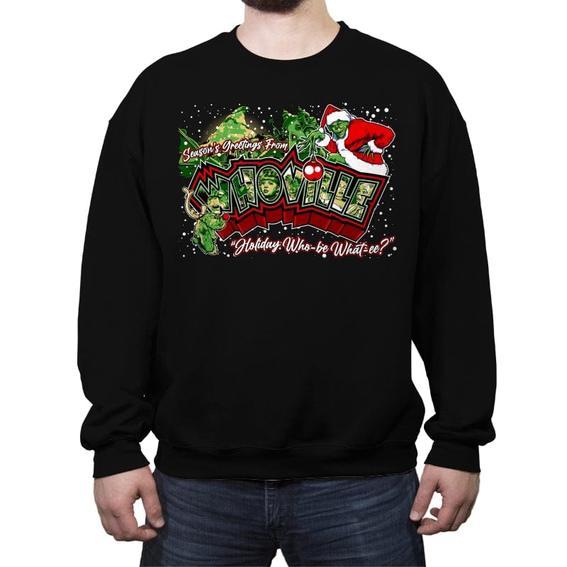 Holiday Who be What ee - Crew Neck Sweatshirt Crew Neck Sweatshirt RIPT Apparel Small / Black