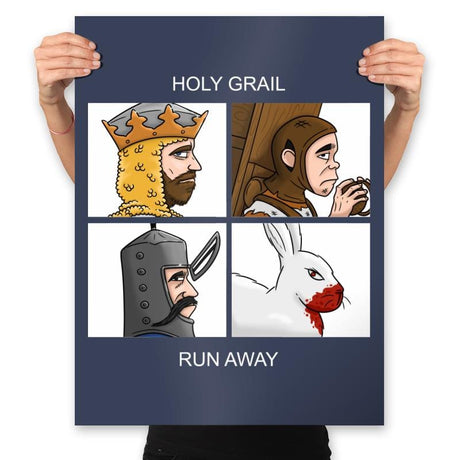 Holy Grail - Run Away - Prints Posters RIPT Apparel 18x24 / Navy