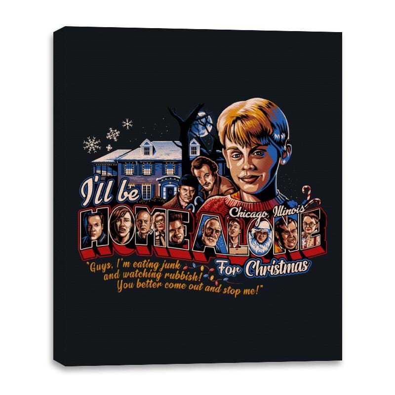 Home Alone for Christmas - Canvas Wraps Canvas Wraps RIPT Apparel 16x20 / Black