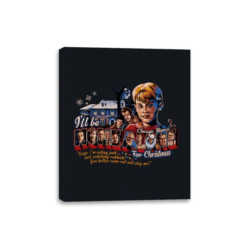 Home Alone for Christmas - Canvas Wraps Canvas Wraps RIPT Apparel 8x10 / Black