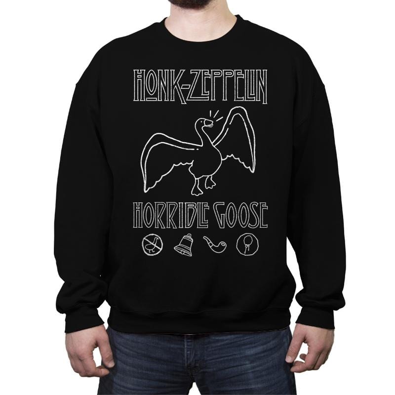 Honk Horrible Goose - Crew Neck Sweatshirt Crew Neck Sweatshirt RIPT Apparel Small / Black