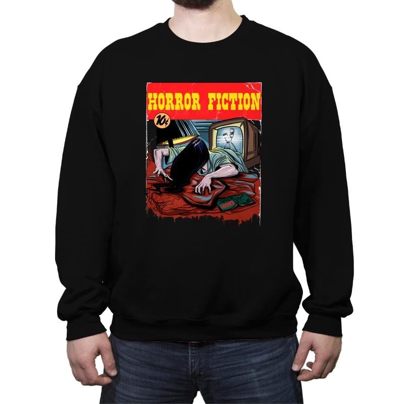 Horror Fiction - Crew Neck Sweatshirt Crew Neck Sweatshirt RIPT Apparel Small / Black